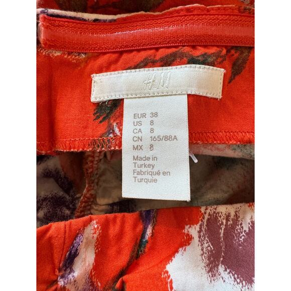 H&M Floral Red Cropped Off the Shoulder Tube Top - Picture 4 of 6